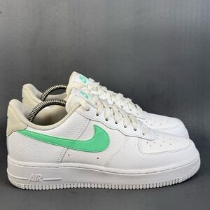 Nike Air Force 1 White and Light Green Sneakers